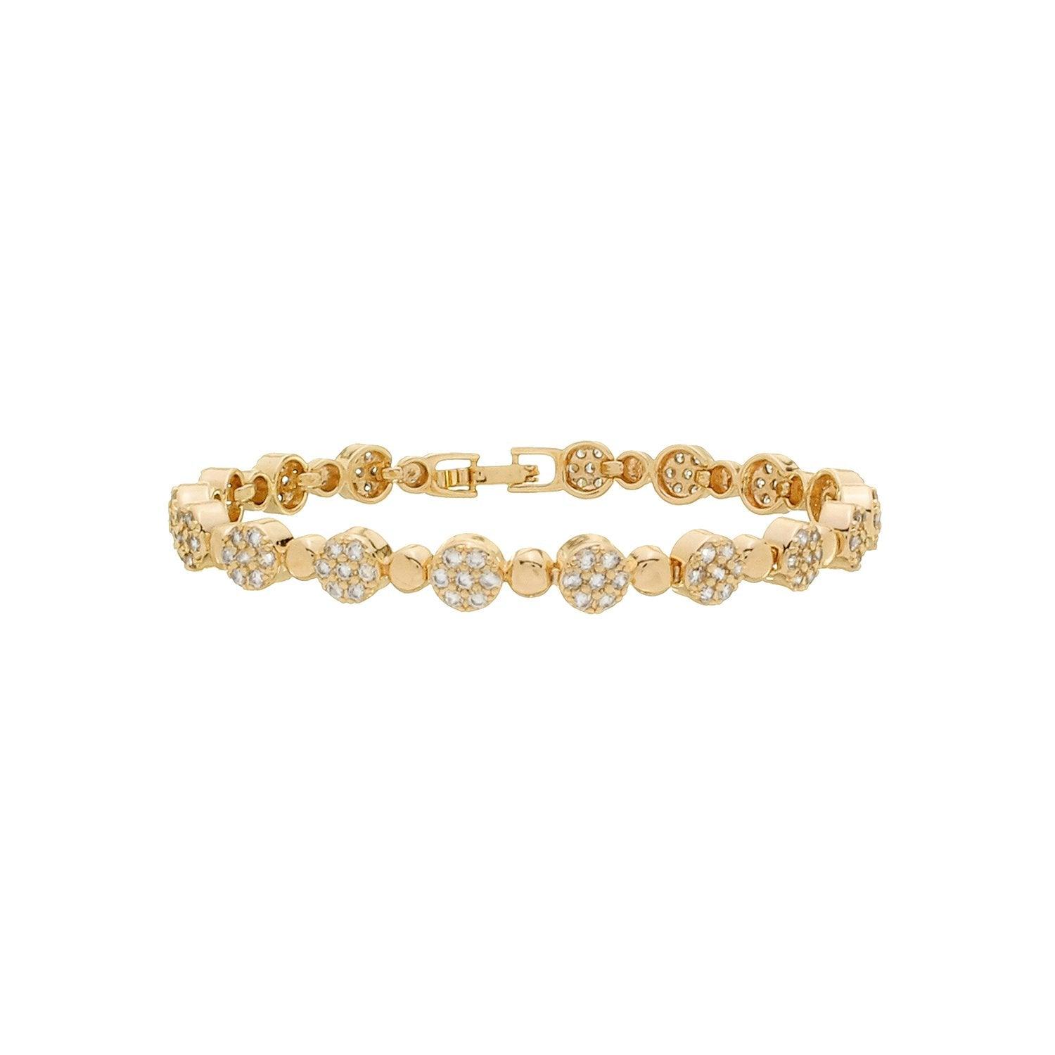 Pulseira Dourada de Circulos com Zircônia - Delicatti