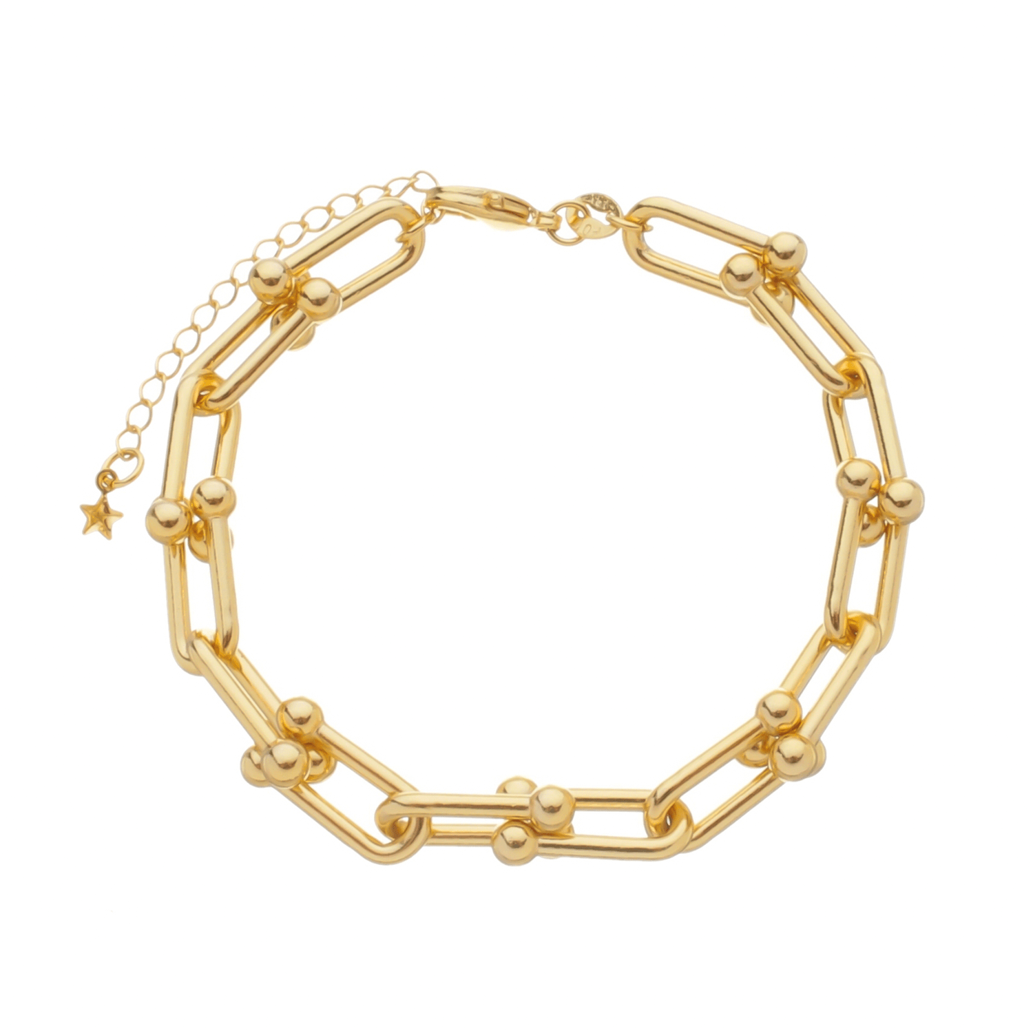 Pulseira Dourada Corrente Elos Largos - Delicatti