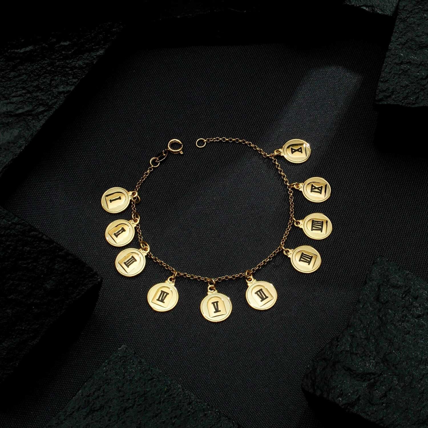 Pulseira Dourada 10 Dez Mandamentos - Delicatti