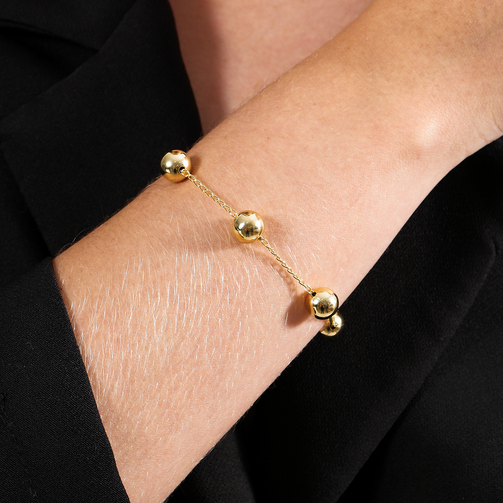 Pulseira Dourada de Bolas Grandes - Delicatti